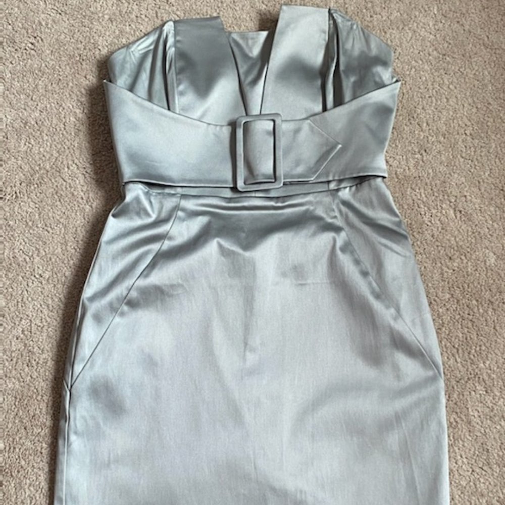 Silver Strapless Dress
